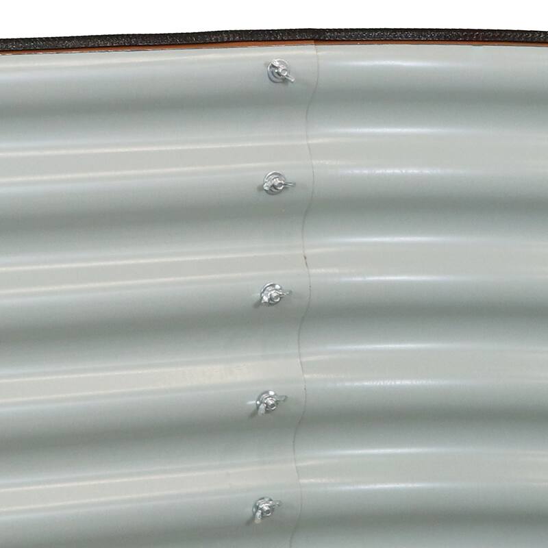 Sunnydaze Stackable Galvalume Steel Raised Garden Bed - 79" Oval