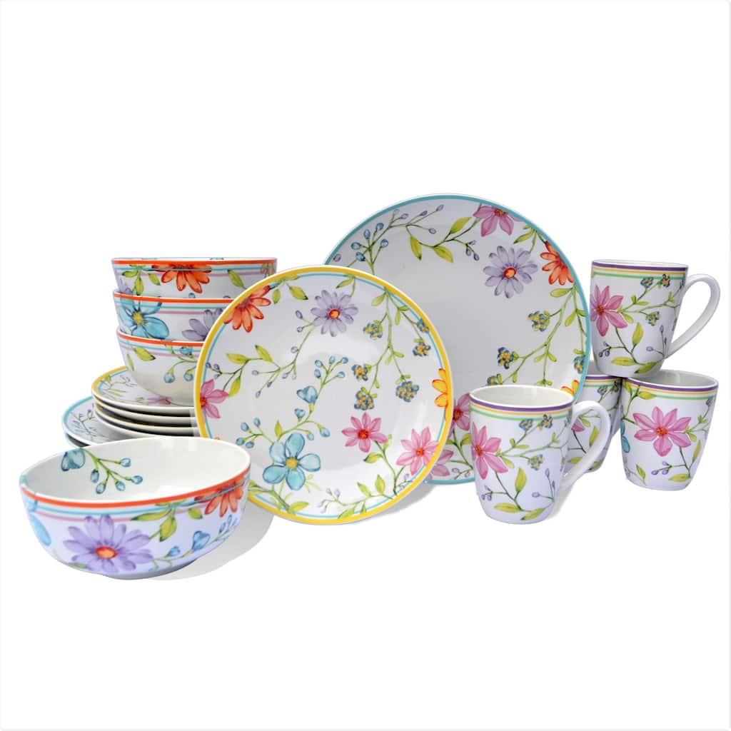 Euro Ceramica Charlotte 16 Piece Dinnerware Set - Service for 4
