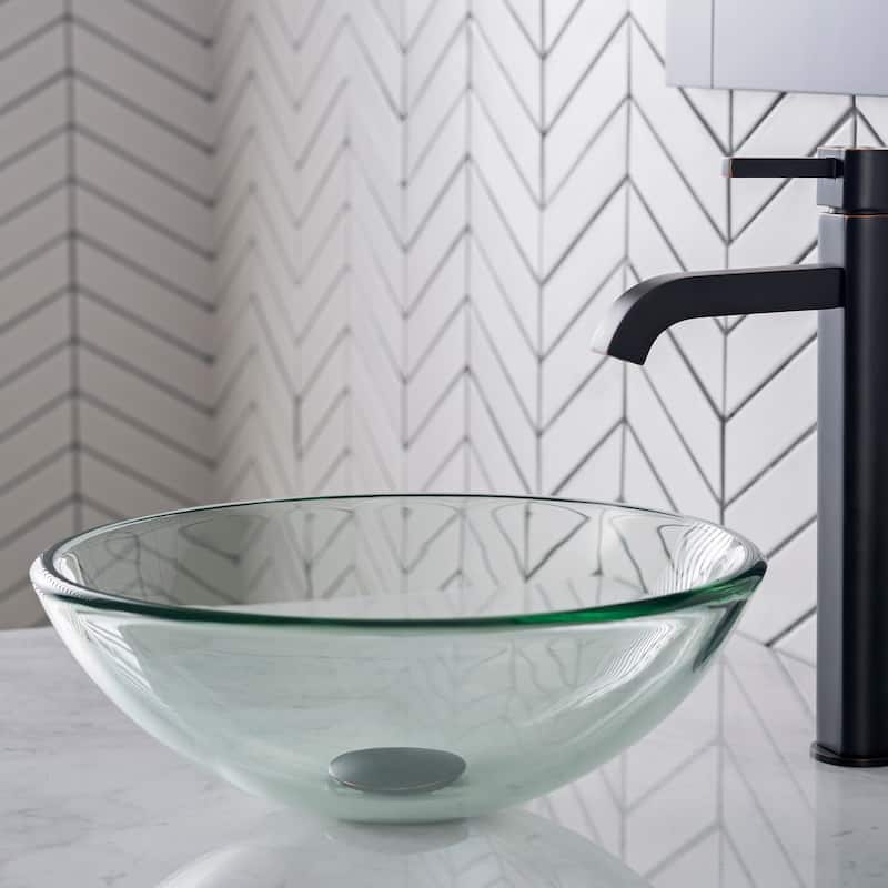 Kraus 14" Clear Glass Vessel Bathroom Sink Only
