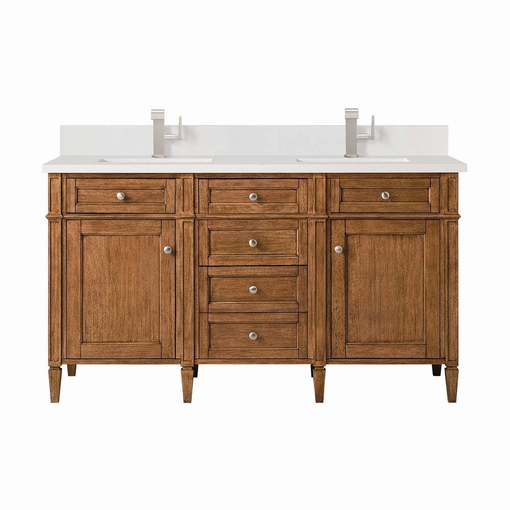 James Martin Vanities 650-V60D-1WZ Brittany 60" Double Basin Poplar
