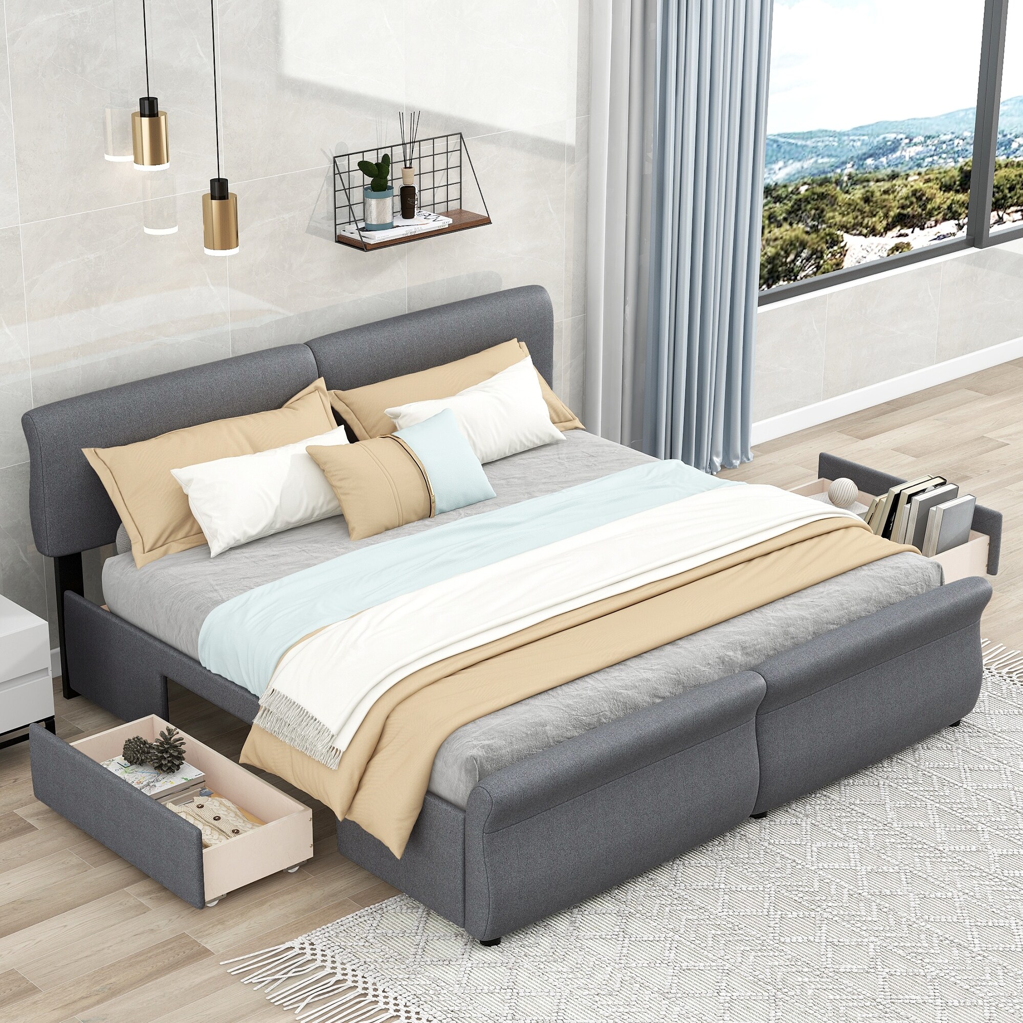 King size bed with hotsell two box springs
