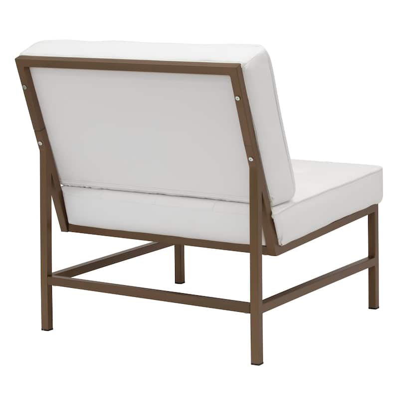 Studio Designs Home Ashlar Metal and Tufted Blended Leather Armless Accent Chair
