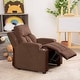 preview thumbnail 11 of 17, Sally Deluxe Kids Recliner Chair with Footrest & 2 Cup Holders Brown