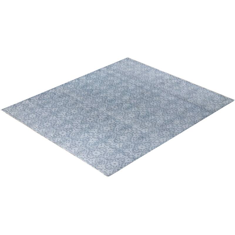Ikat One-of-a-Kind Handmade Area Rug, Light Gray - 8' 5" x 9' 10"