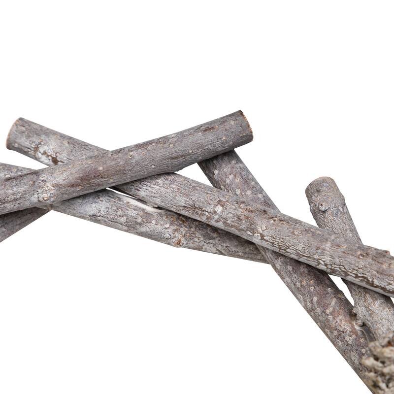 Flocked House and Pinecones Wood Branch Artificial Christmas Wreath - 12" - Unlit