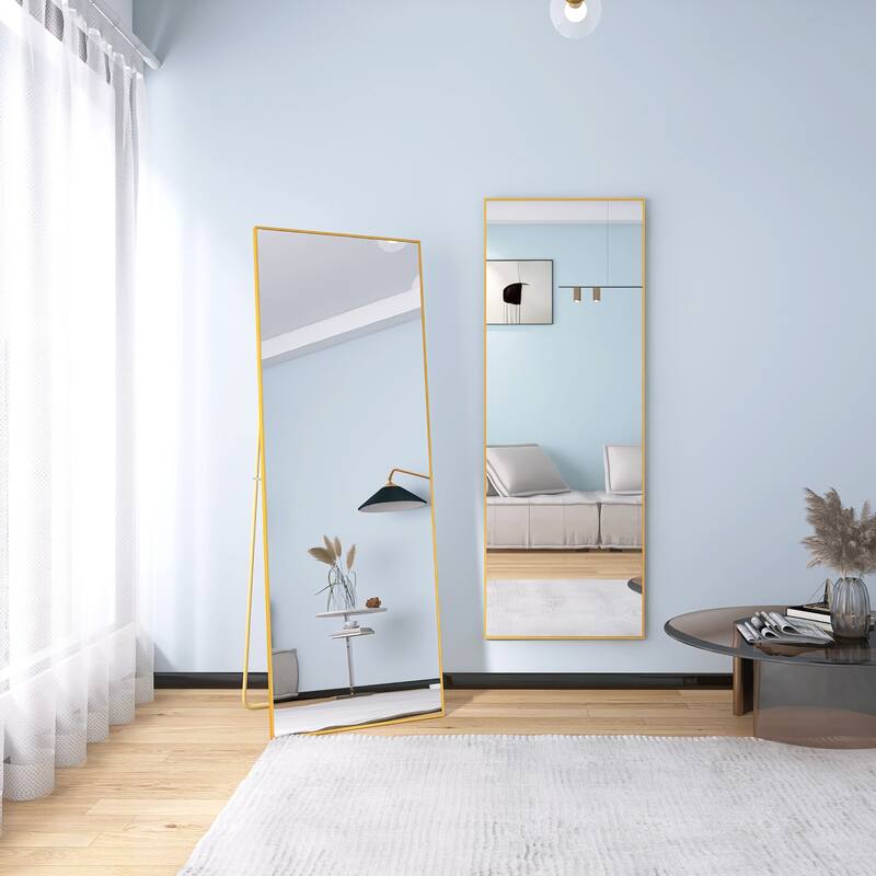 Tempered Mirror 64" x 24" Tall Full Length Mirror with Stand