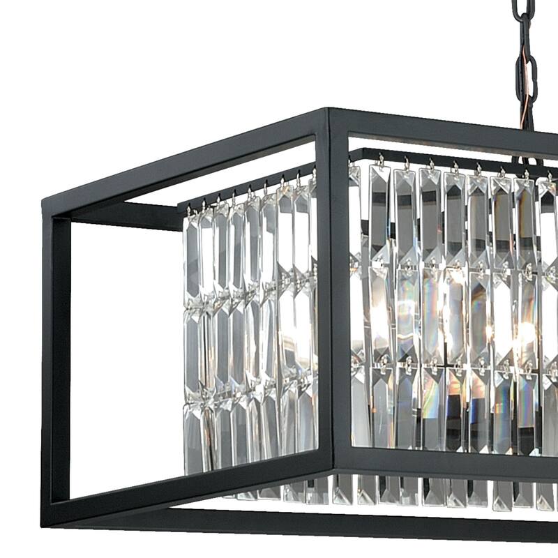 8-Light Linear Chandelier Island Pendant Light - Bronze Finish Modern Farmhouse Lighting - 114