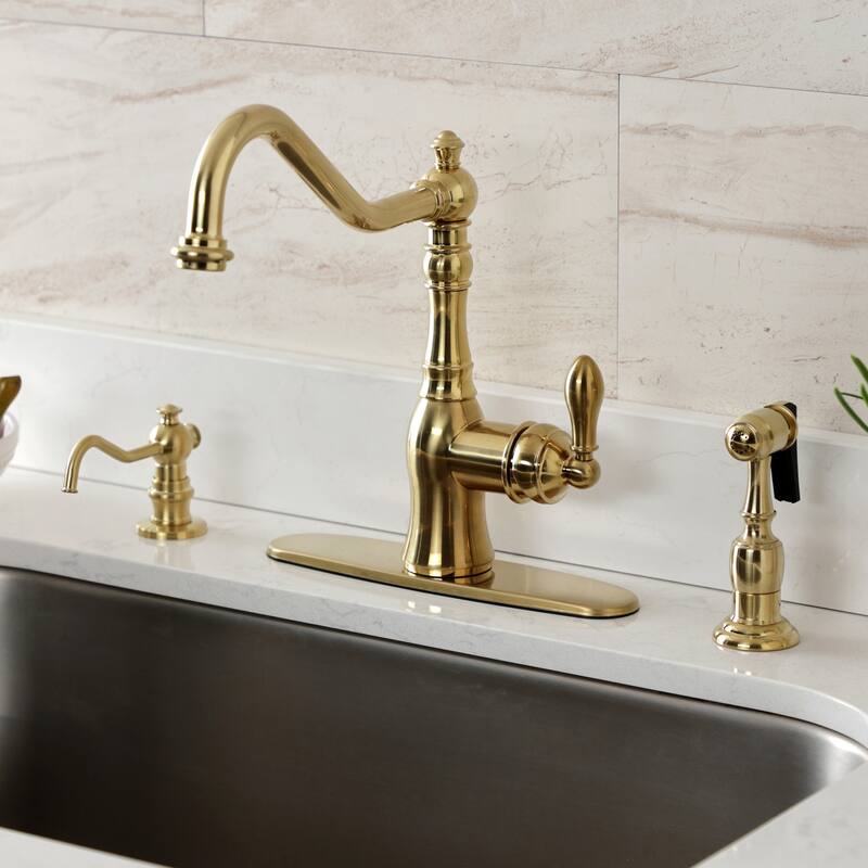 American Classic Single-Handle Kitchen Faucet with Brass Sprayer