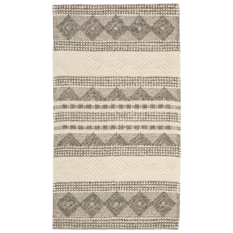 SAFAVIEH Handmade Natura Annedorte Wool Rug - 2' x 5' - Grey/Ivory - Rectangle