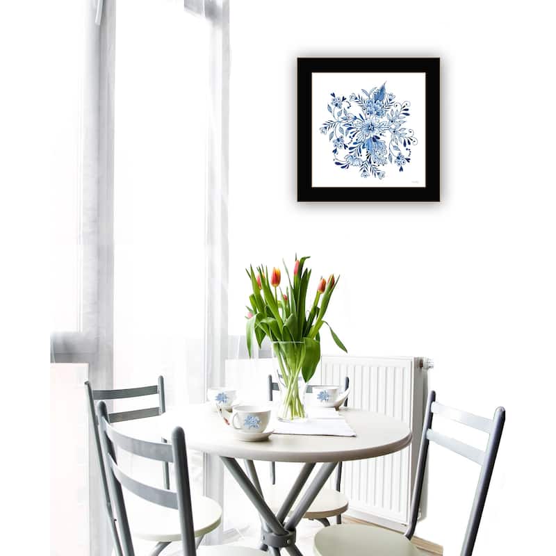 TrendyDecor4U "Floral Calligraphy Sketches II" Framed Print Wall Art