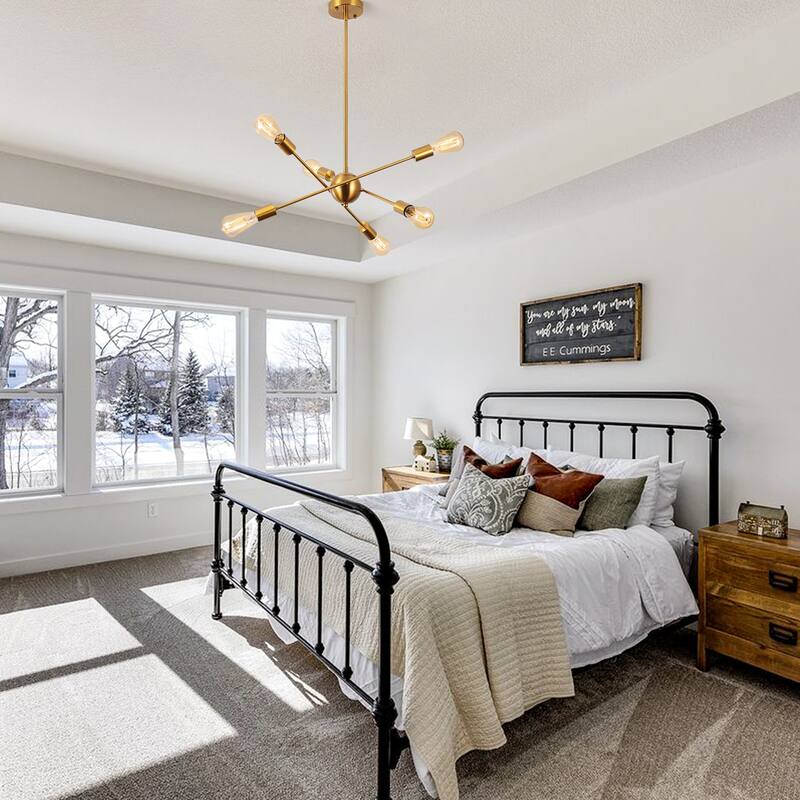 6-Light Sputnik Chandelier for Living Room Bedroom