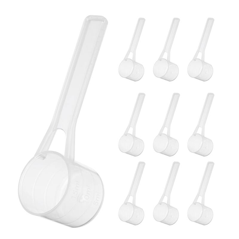 10 Pcs Measuring Spoon with Short Handle, Teaspoon with Graduations - Transparent