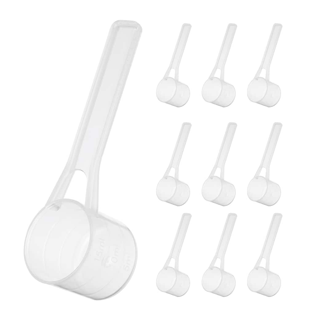 10 Pcs Measuring Spoon with Short Handle, Teaspoon with Graduations - Transparent