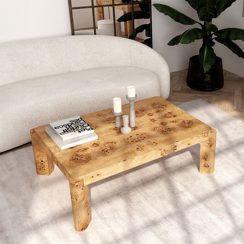 Studio London Chorus 46" Coffee Table with Wood Modern Design - Clear Maple Burl - Wood