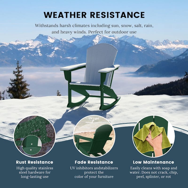 Polytrends Laguna Hdpe All Weather Outdoor Patio Rocking Chair