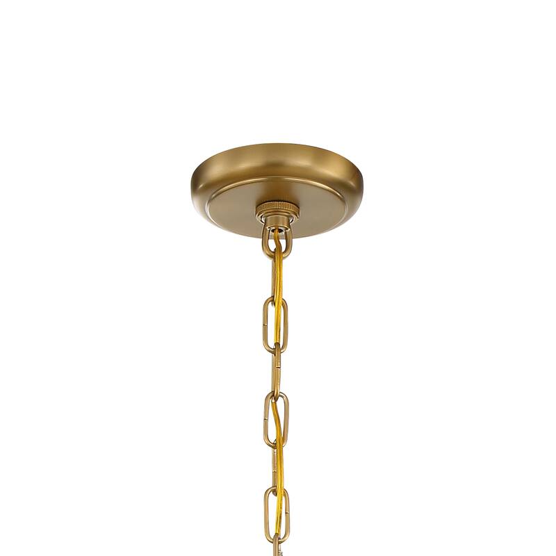 Calypso 6 Light Crystal Teardrop Vibrant Gold Chandelier - 20'' W x 24'' H