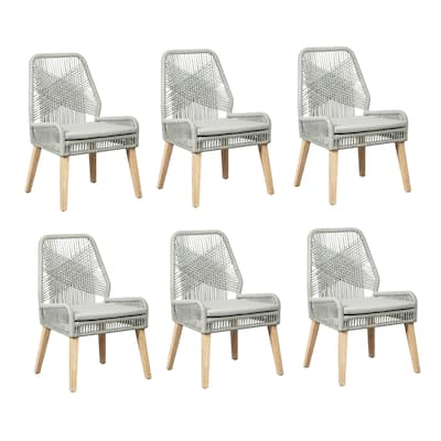 Della Woven Rope Back Dining Chairs (Set of 6)