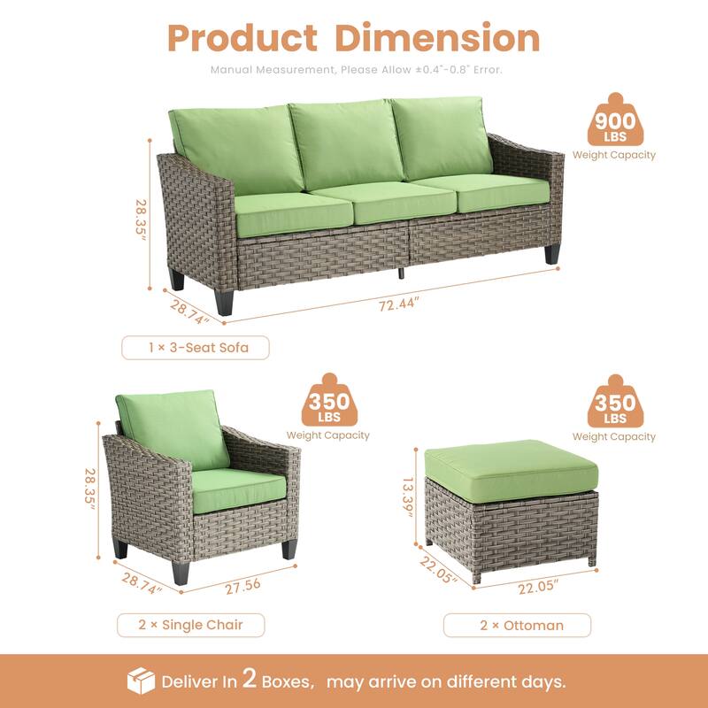 XIZZI Outdoor Patio Furniture Set with Fire Pit Table