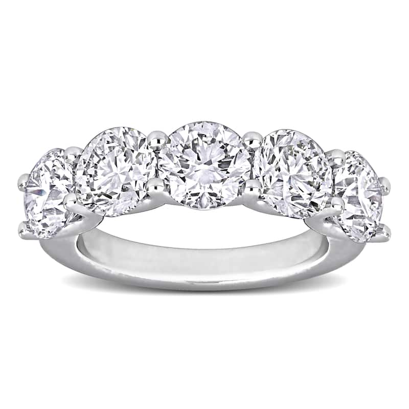 Miadora 4 1/2ct TDW Diamond Anniversary Ring in 14k White Gold - GIA Certified