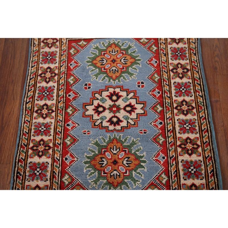 Blue Kazak Oriental Foyer Rug Handmade Wool Carpet - 2'0" x 2'9"