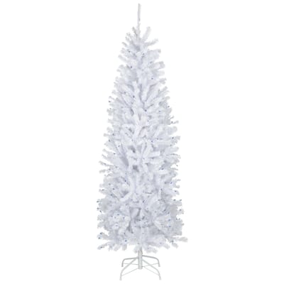 6.5' Pre-Lit Slim Geneva White Spruce Artificial Christmas Tree