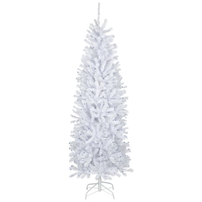 6.5' Slim Geneva White Spruce Artificial Christmas Tree Blue Lights - 6.5 Foot