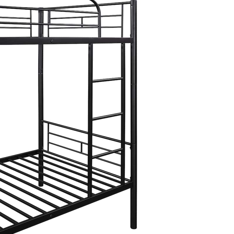 Twin Over Twin Metal Bunk Bed (Black)
