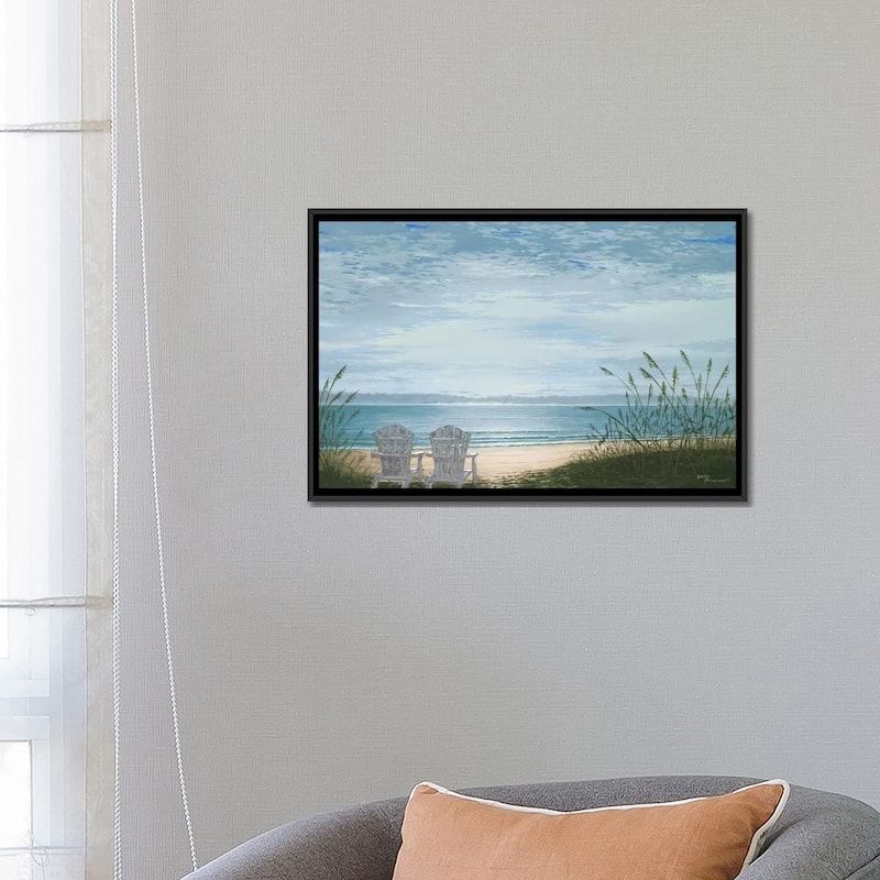 iCanvas "Beach Chairs" by Bruce Nawrocke Framed Canvas Print