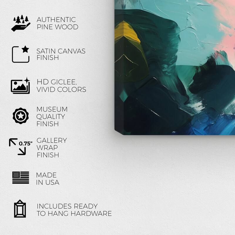 Wynwood Studio Abstract Retro Color Palette Pink and Modern & Contemporary Wall Art Canvas Print