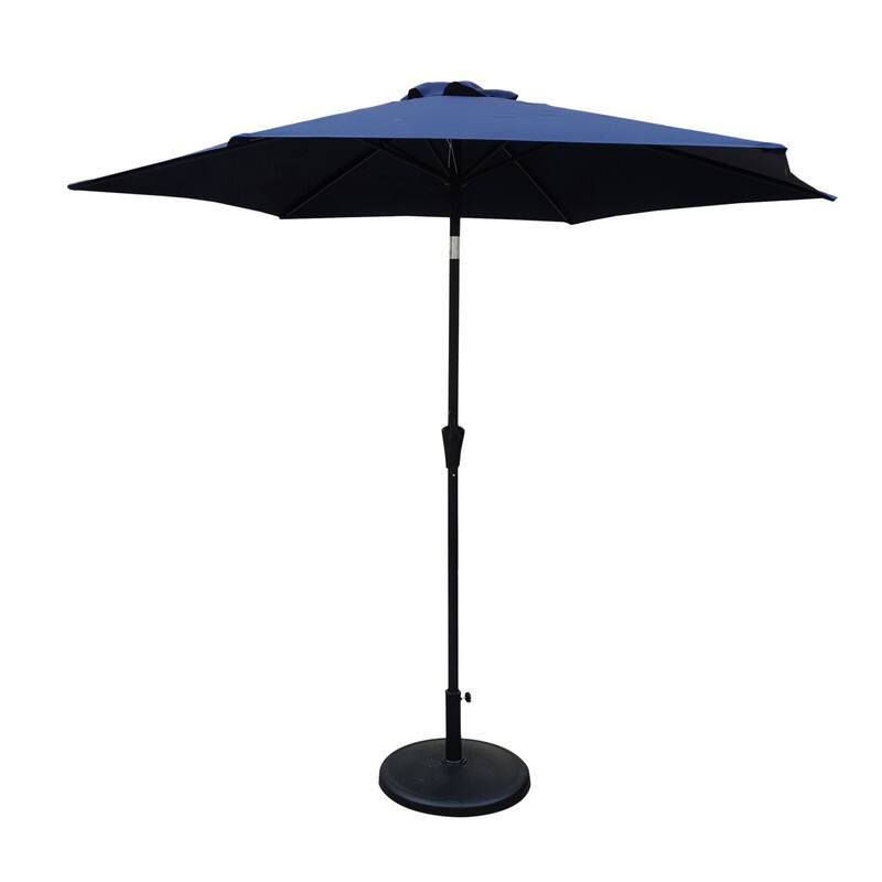 Reva 9 Feet Pole Umbrella with Carry Bag and Base - Navy Blue