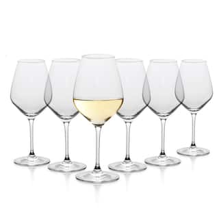 TABLE 12 14.5-Ounce White Wine Glasses, Set of 6, Lead-Free Crystal, Break Resistant