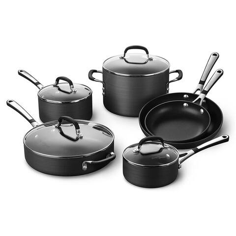 Calphalon 10-Piece Nonstick Kitchen Cookware Set with Stay-Cool Handles, Black - (L x W x H): 18.37 x 11.25 x 8.00 inches