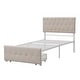 preview thumbnail 11 of 11, Twin Size Storage Bed Metal Platform Bed With A Big Drawer - Beige - 77.9"L X 42.2"W X (40.2 or 44.2)"H