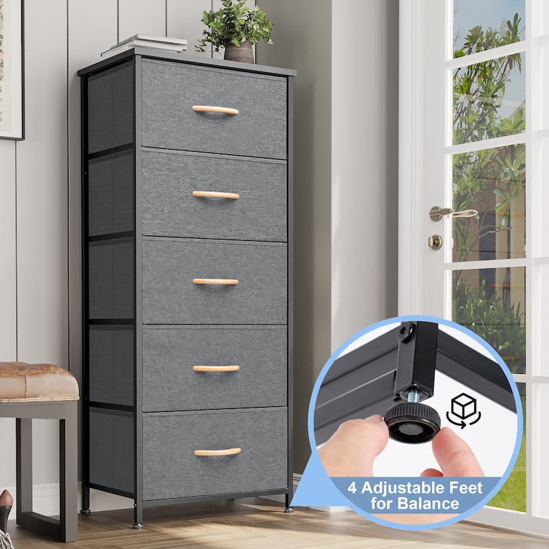 Crestlive Products Household 5-Drawer Vertical Dresser Storage Chest