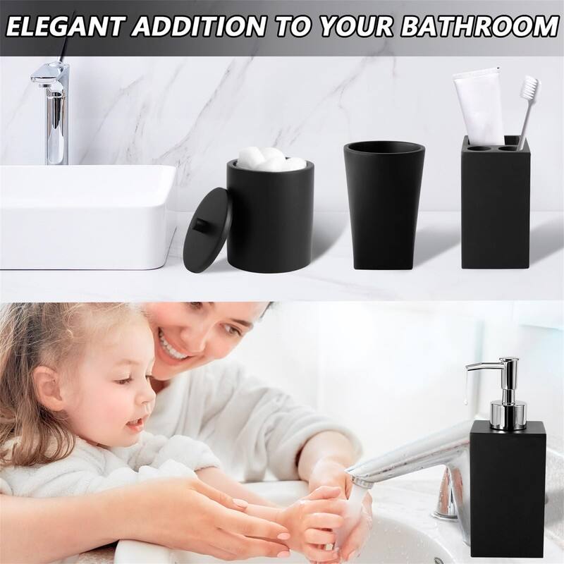 5Pcs Resin Pink Bathroom Sets