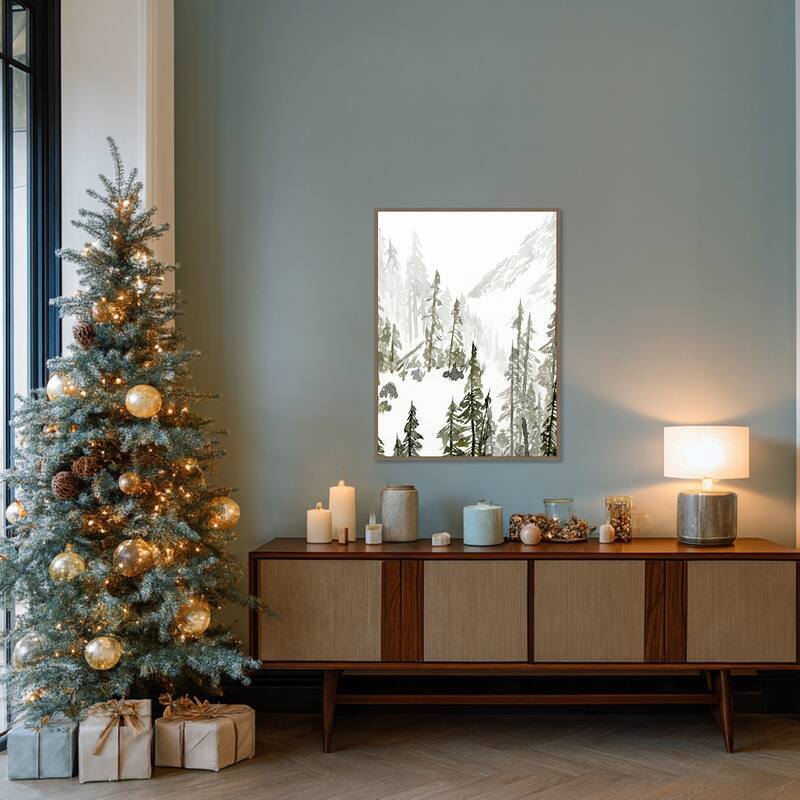Continental Divide II by Jacob Green Framed Canvas Wall Art Print - Sylvie Dark Gold