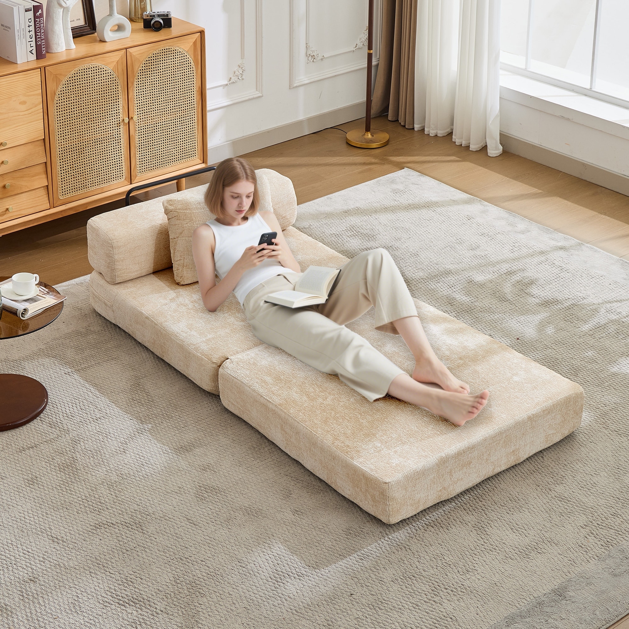 Convertible Foldable Sofa Bed, Single Modular Sleeper Couches, DIY Modular Sectional Sofa Couch