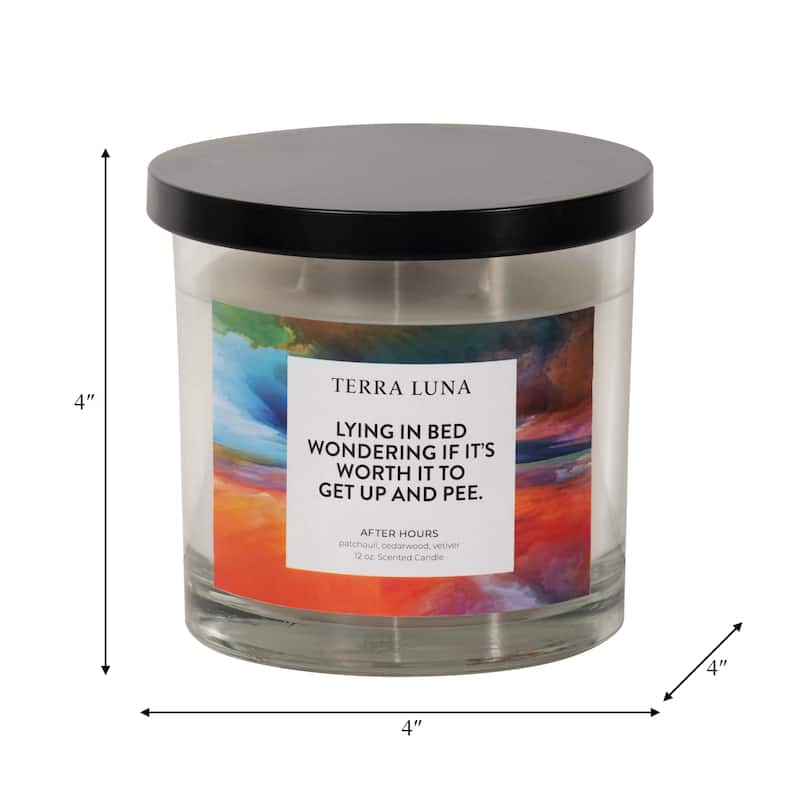 Sagebrook Home 4" 12 Oz Cedarwood Candle with Funny Quote - 4" x 4" x 4"