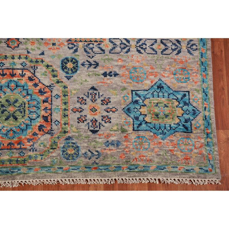 Traditional Kazak Indian Area Rug Handmade Wool Carpet - 7'11"x 10'1"
