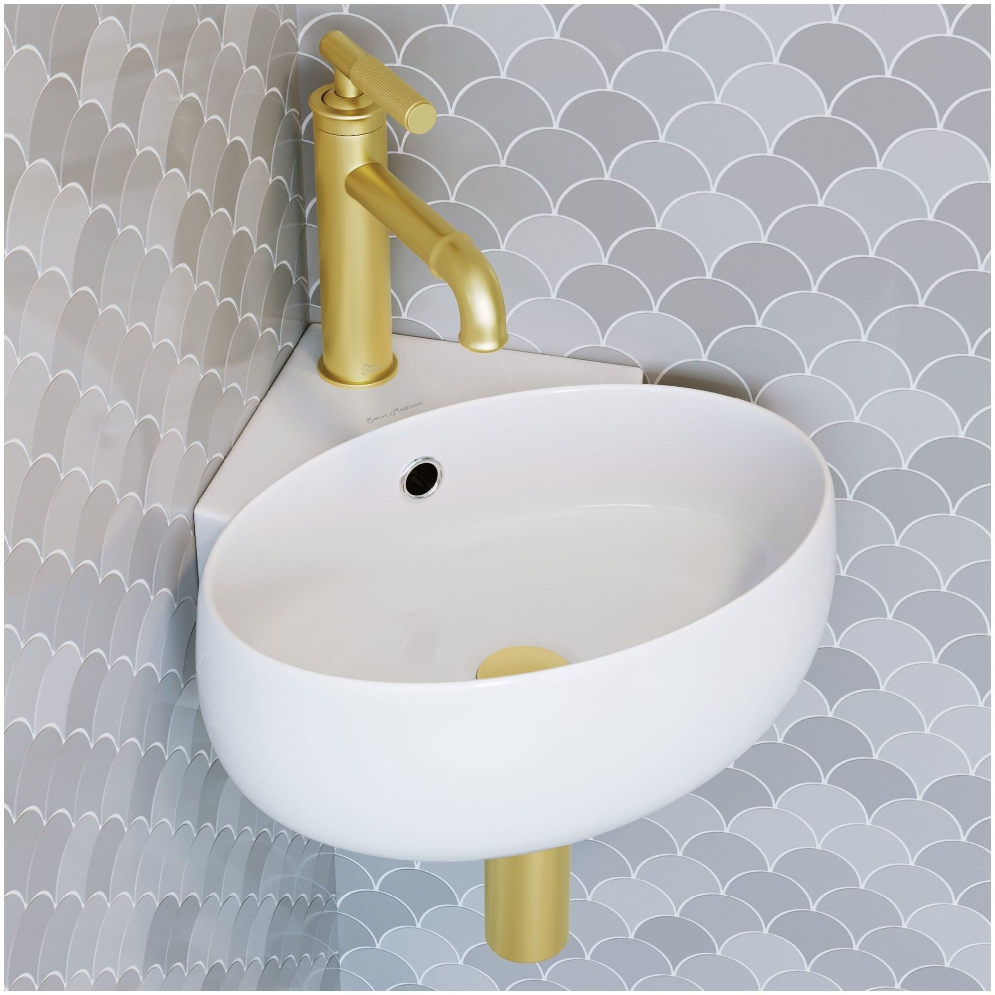 Swiss Madison SM-WS328 Plaisir 14-3/16" Corner Ceramic Wall Mounted