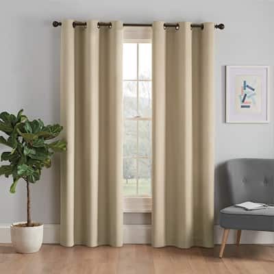 Eclipse Microfiber Blackout Grommet Curtains, Solid Thermaback Window Curtains (1 Panel)
