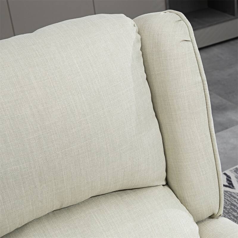 Massage Linen Recliner Chair with Heat,Footrest and Side Pocket