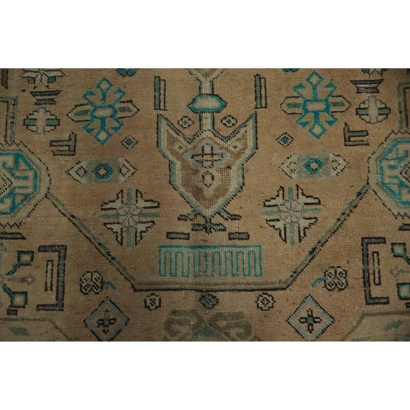 Hand Knotted Oriental 100% Wool Carpet Traditional Medallion Peach Tabriz Area Rug - 12' 3'' X 9' 9''