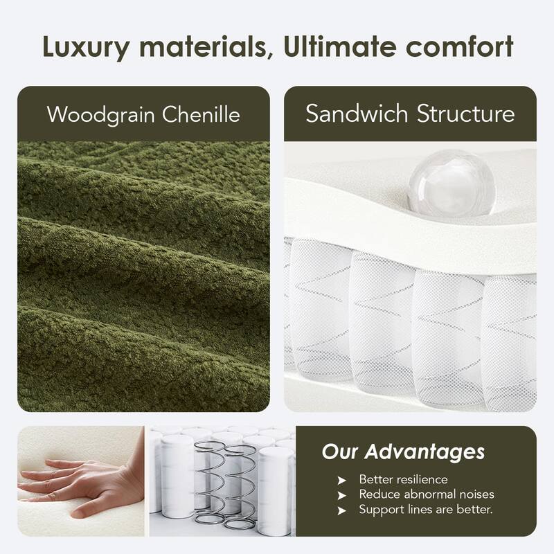 LY-048 Compression Curved Chaise Longue Chair Indoor, Modern Chenille Loveseat Couch