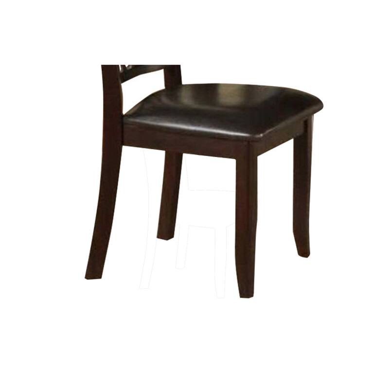 Brown/Brown Faux Leather Upholstered Wood Frame Dining Chair, Set of 2, Sturdy Dining Chair for Dining Rooms - 21.75