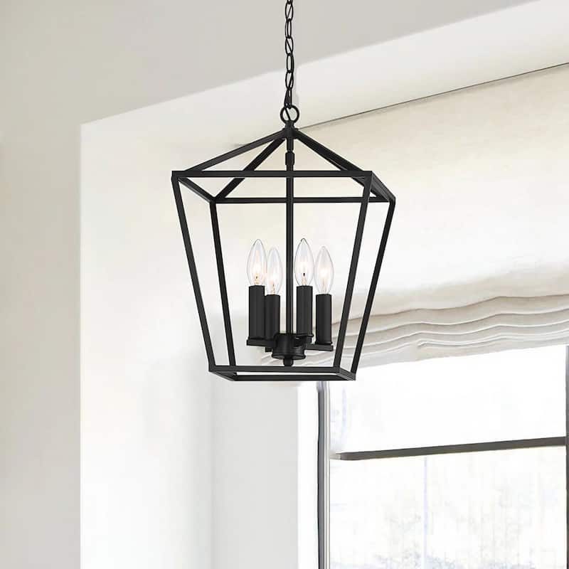 Acroma 4-light Modern Farmhouse Lantern Kitchen Island Pendant - AgedZinc