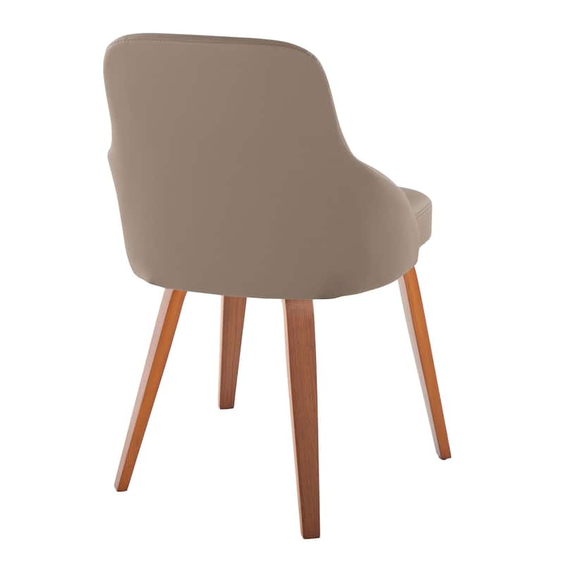York Upholstered Contemporary Chair in Walnut Wood - Set of 2