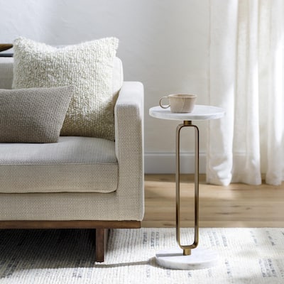 Donovan Marble End Table - 24"H x 12"W x 12"D