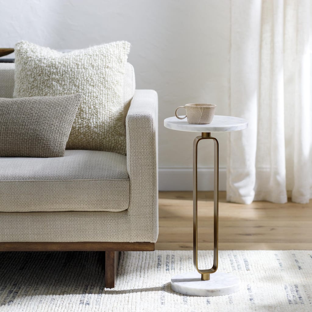 Donovan Marble End Table - 24"H x 12"W x 12"D