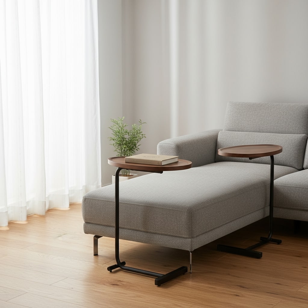 HomeRoots Set of Two Brown and Black Wood and Metal Oval End Tables - 11.80 in. x 23.62 in. x 17.72 in.